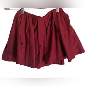 COS Ruffle Mini Skater Skirt Burgundy Girls 6-8